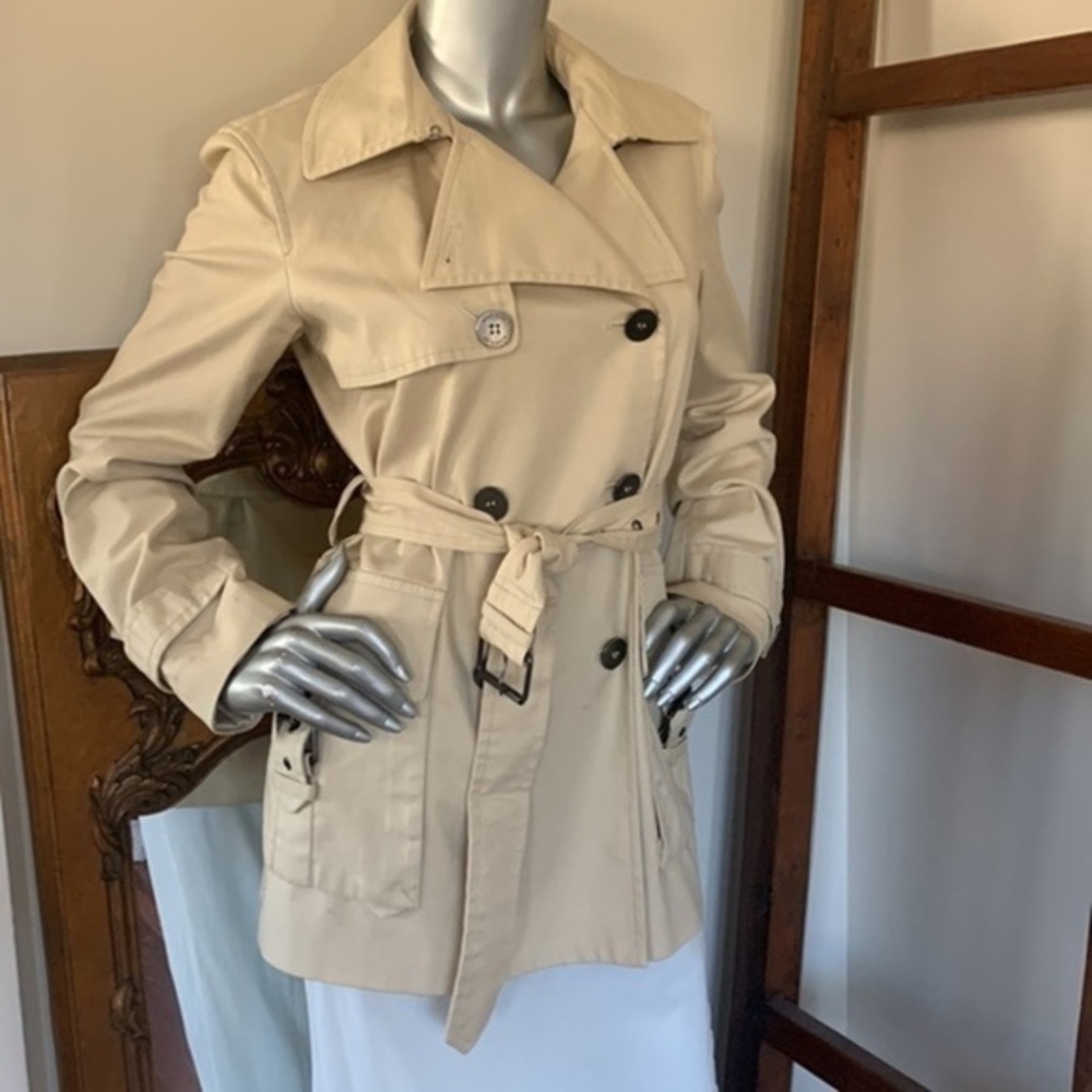 Vintage TOMMY HILFIGER Classic Tan Short Trench Coat S